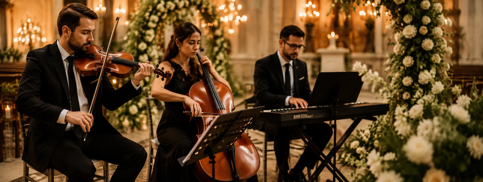 Banda tocando na recepção do casamento